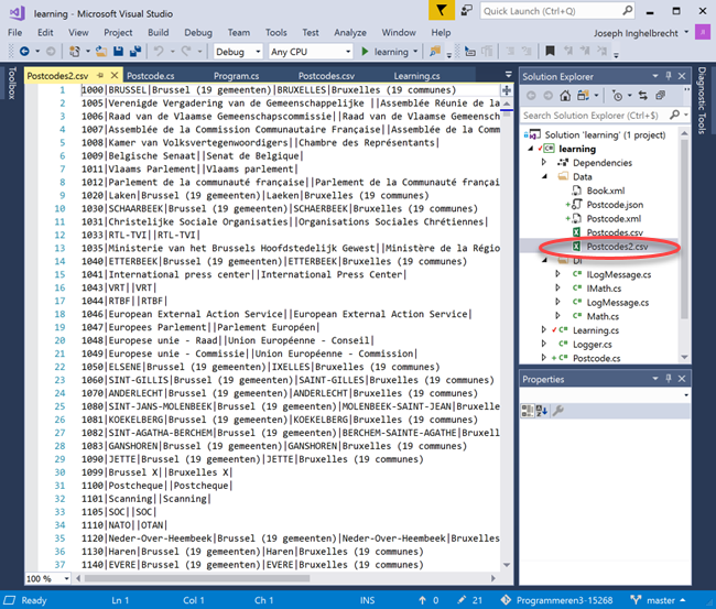 Visual Studio CSV Serializer Test Result